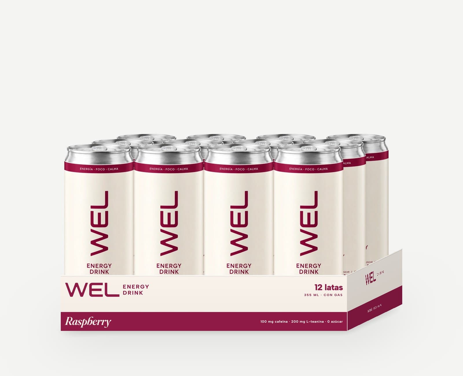 Pack x12 de WEL Raspberry: 12 latas