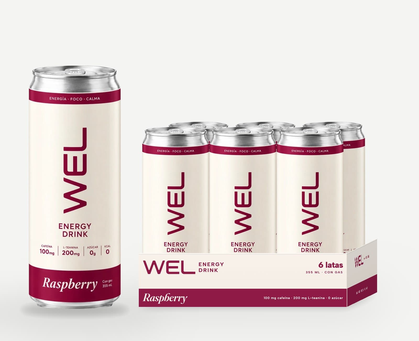 Pack x6: 6 latas de WEL Raspberry